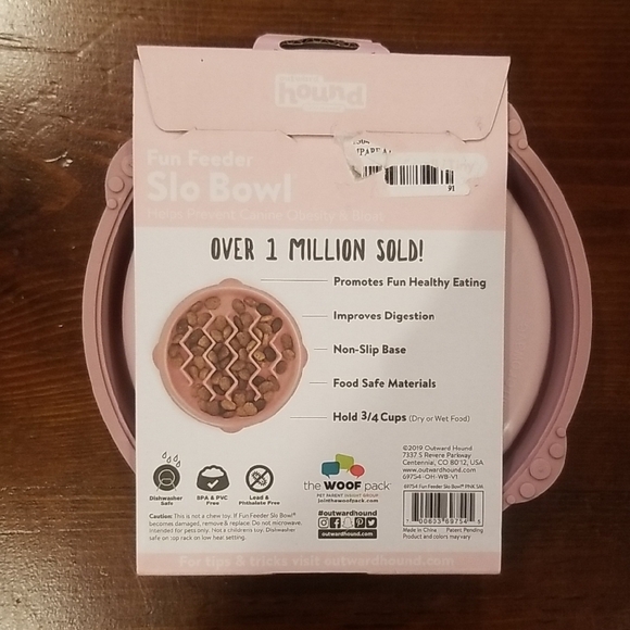 Outward Hound Pink Slo Bowl Fun Feeder - Picture 2 of 2